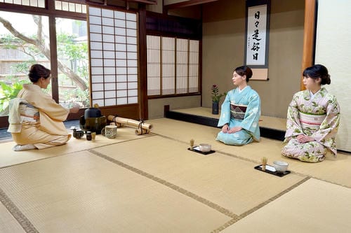 Interior of a traditional Kyoto townhouse for Japanese tea ceremony